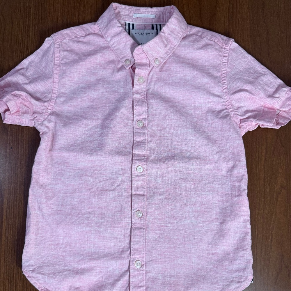 Denim & Flower - Ricky Singh Boys Button-Down Shirt Size 5/6 Pink